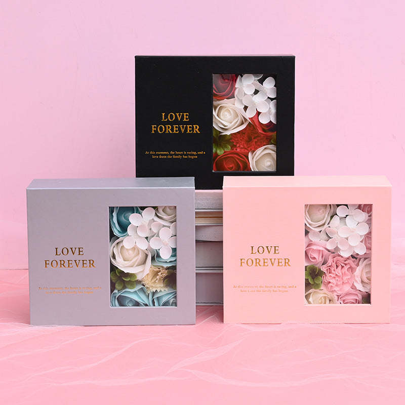 Luxury Gift Box Collapsible Gift Box Handmade Eternal Real Flower Finish Box for Love - soufeelmy