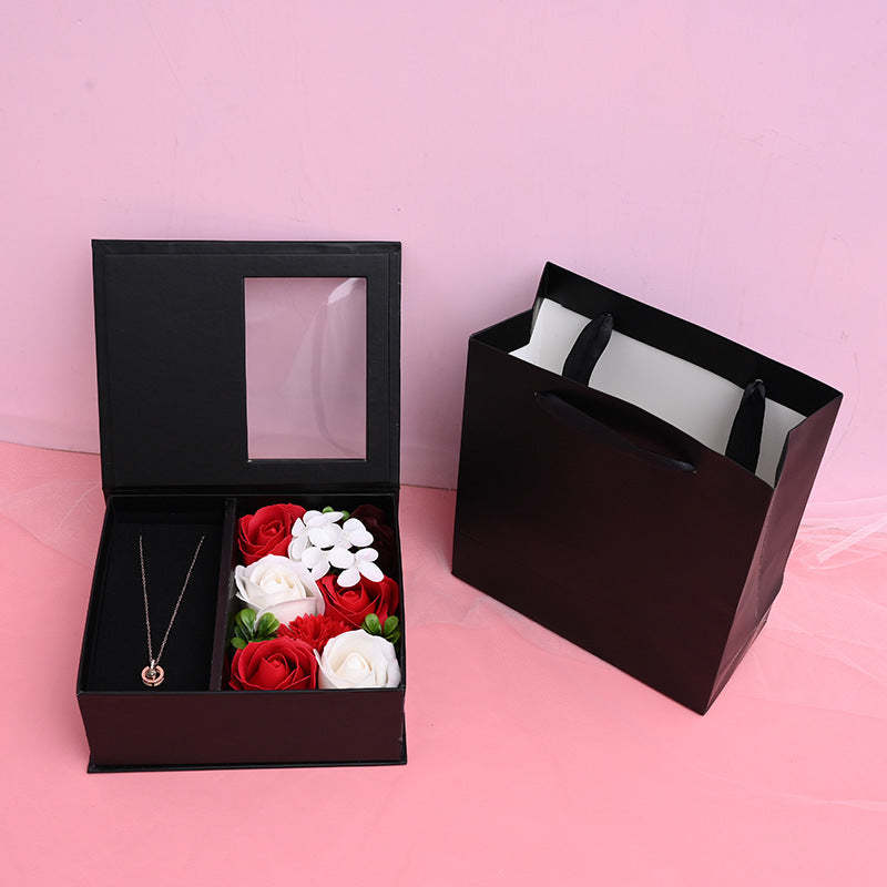 Luxury Gift Box Collapsible Gift Box Handmade Eternal Real Flower Finish Box for Love - soufeelmy