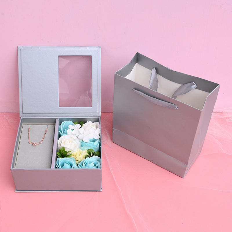 Luxury Gift Box Collapsible Gift Box Handmade Eternal Real Flower Finish Box for Love - soufeelmy