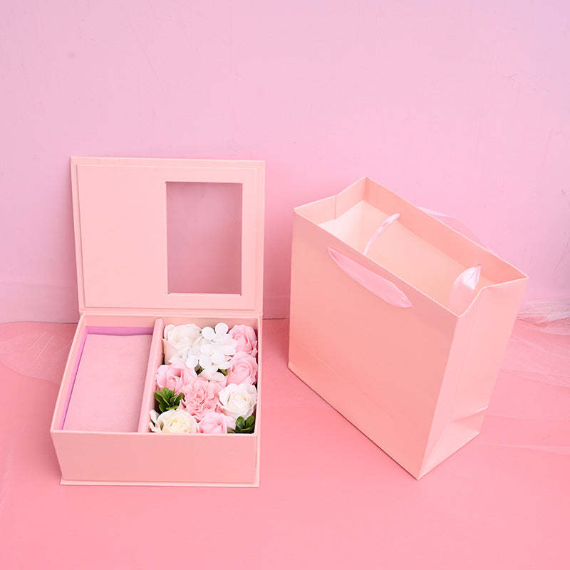 Luxury Gift Box Collapsible Gift Box Handmade Eternal Real Flower Finish Box for Love - soufeelmy