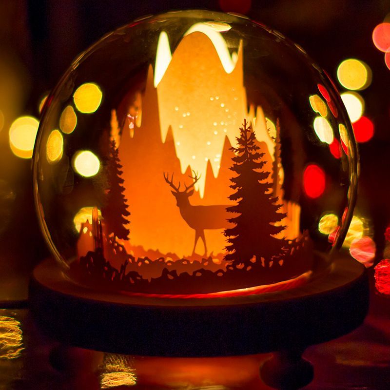 DIY Paper Carving Lamp 3D Romantic Light and Shadow Lamp Desktop Decoration Gifts - soufeelmy