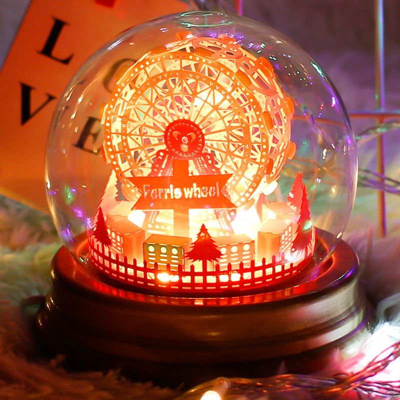 DIY Paper Carving Lamp 3D Romantic Light and Shadow Lamp Desktop Decoration Gifts - soufeelmy