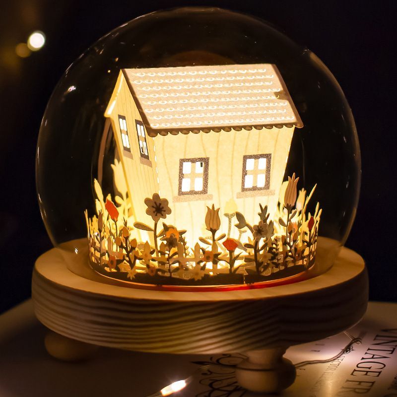 DIY Paper Carving Lamp 3D Romantic Light and Shadow Lamp Desktop Decoration Gifts - soufeelmy