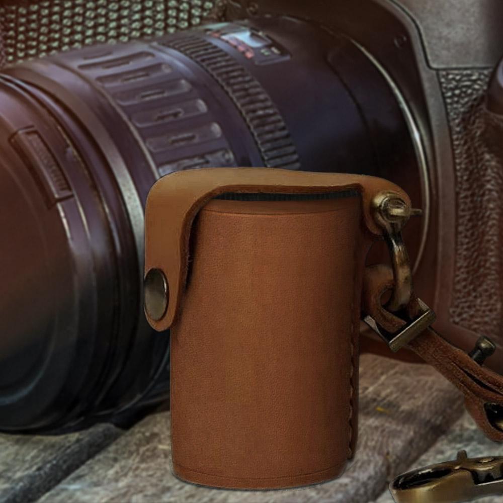 Digital Camera Accessories Camera Leather Film Bottle Case Film Storage Holster Key Chain - 