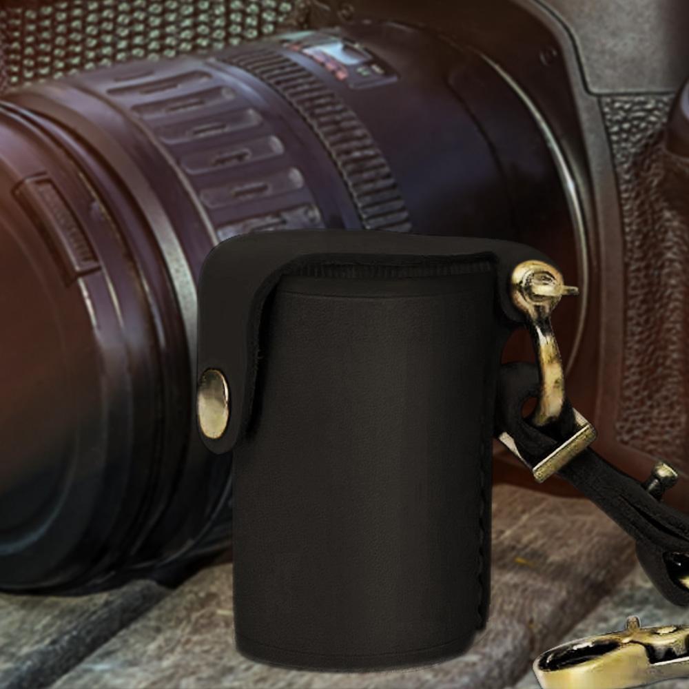 Digital Camera Accessories Camera Leather Film Bottle Case Film Storage Holster Key Chain -