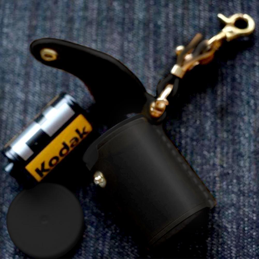 Digital Camera Accessories Camera Leather Film Bottle Case Film Storage Holster Key Chain -