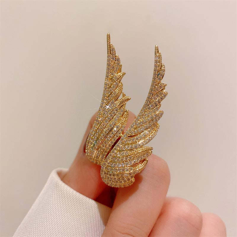 Full Diamond Angel Wings Brooch Fashion Temperament Brooch Gifts for Her - soufeelmy