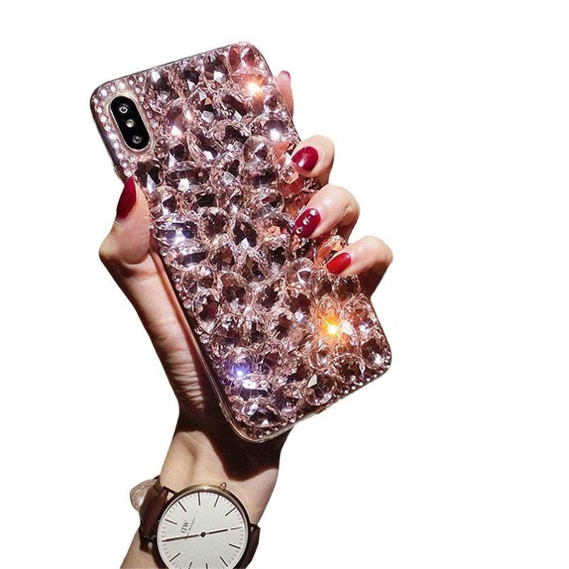 Handmade Rhinestone iPhone Case All Inclusive Silicone Phone Protective Cover - soufeelmy