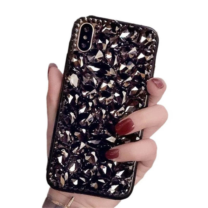Handmade Rhinestone iPhone Case All Inclusive Silicone Phone Protective Cover - soufeelmy