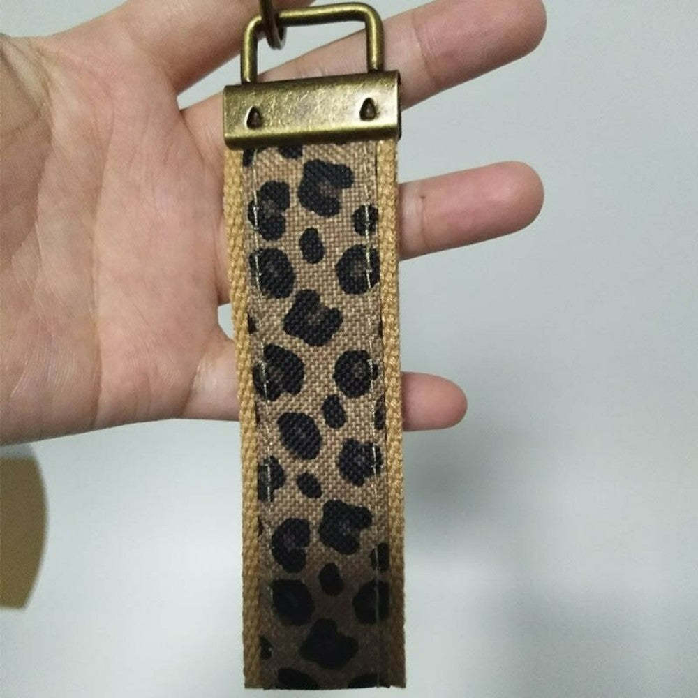 Leopard Print Wristlet Keychain Fashion Wrist Strap for Women - soufeelmy