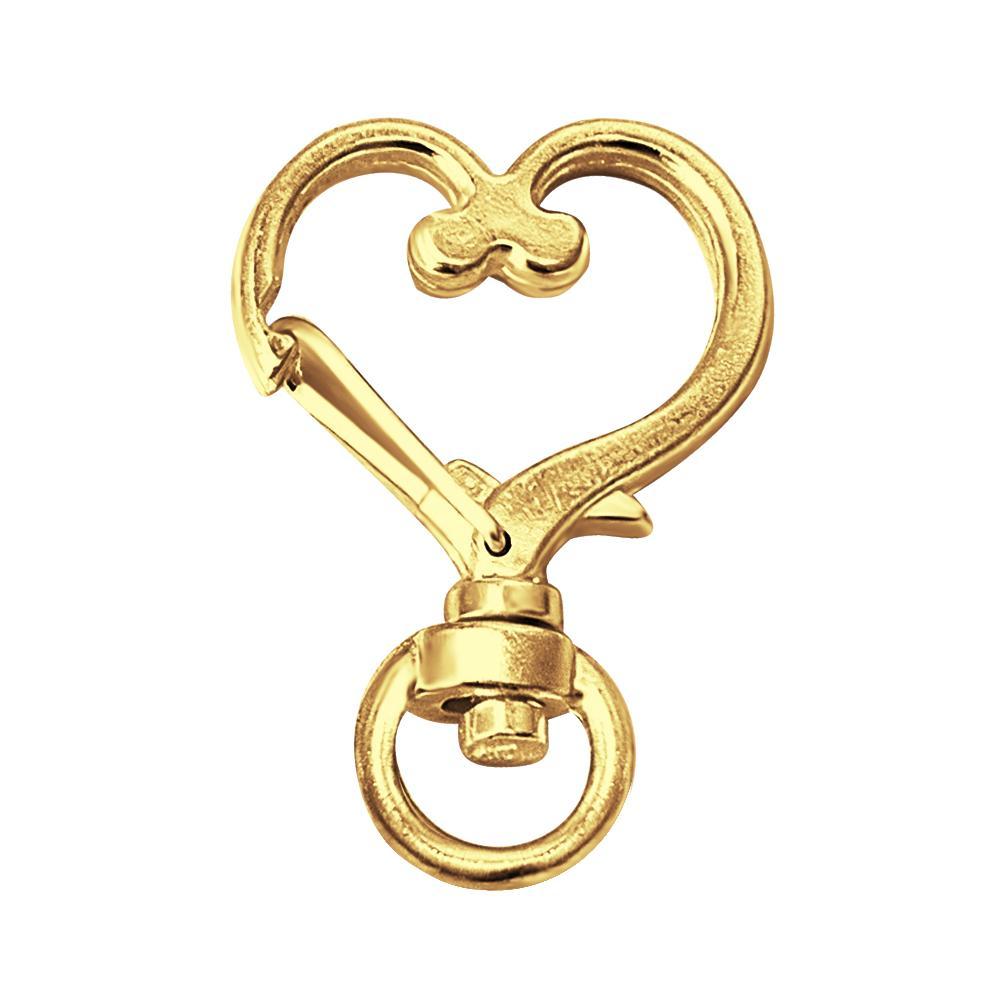 Heart-Shaped Swivel Snap Hook Keychain Metal Spring Snap Keychain Hook Lobster Clasp Key Ring Gold - 