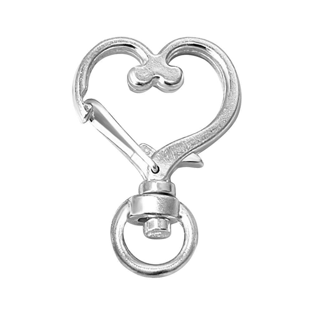 Heart-Shaped Swivel Snap Hook Keychain Metal Spring Snap Keychain Hook Lobster Clasp Key Ring Silver -