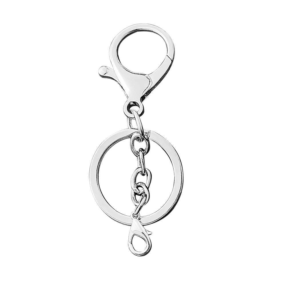 Open Jump Ring with Lobster Clasps and Extension Chain for Jewelry Making DIY Keychain Accessories Silver - 