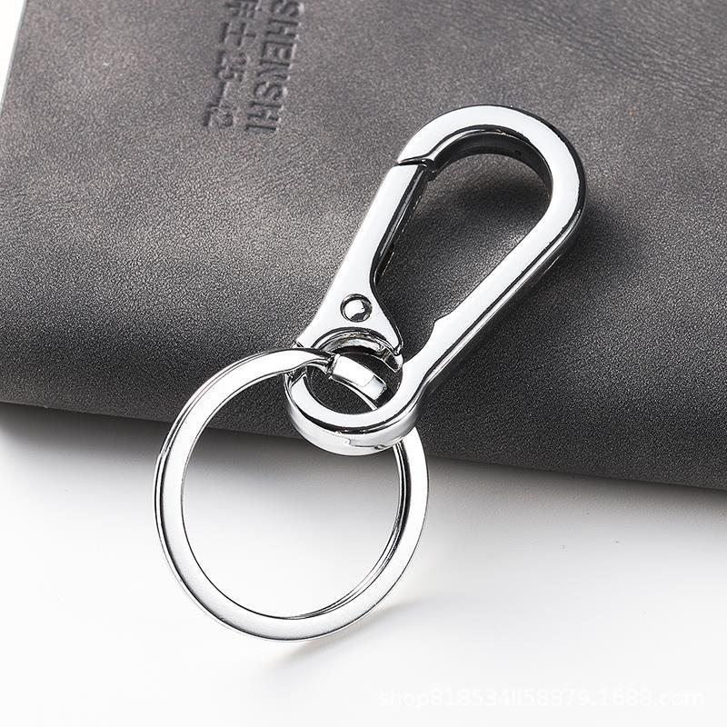 Carabiner Clip Keyring Stainless Steel Keychain with Snap Hook Quick Release Key Ring - 