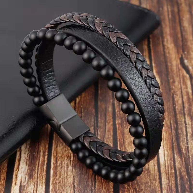 Simple Bracelet Braided Leather Bracelet Men's Gifts - soufeelmy