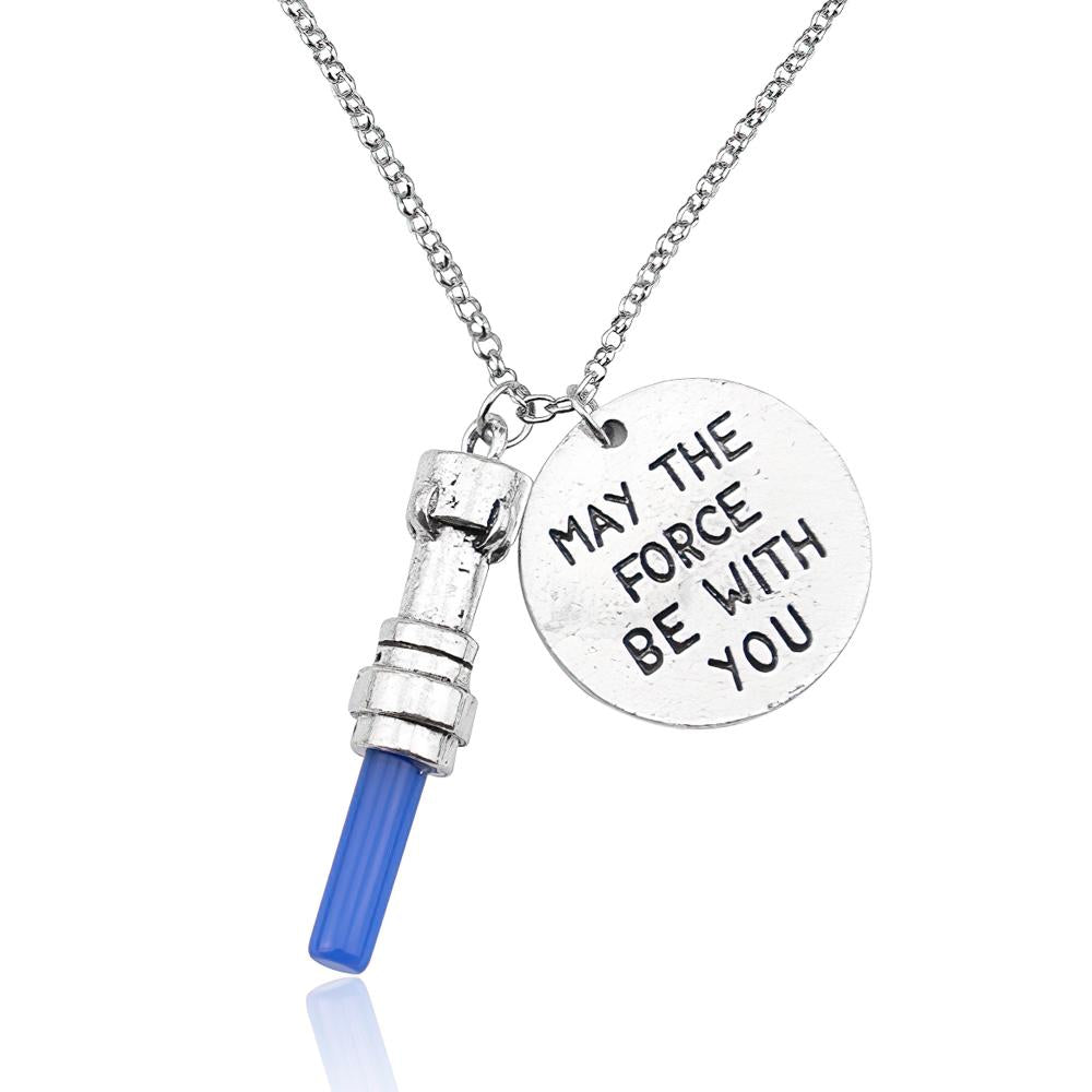 May The Force Be With You Lightsaber Necklace MTFBWY Necklace Fun And Creative Gifts For Him - soufeelmy