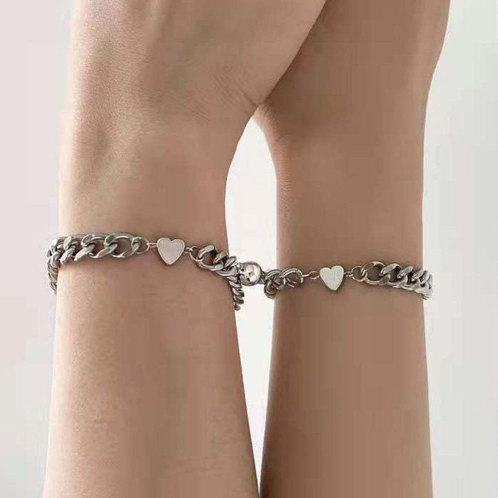Magnetic Couple Bracelet Set Hip Hop Style Valentine's Day Gift for Couples - soufeelmy