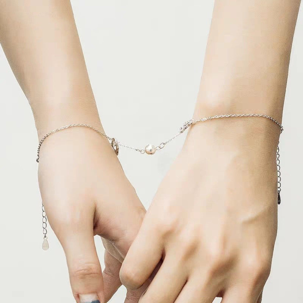 Magnetic Couple Bracelet Set Cute Kitty Pendant Valentine's Day Gift for Couples - soufeelmy