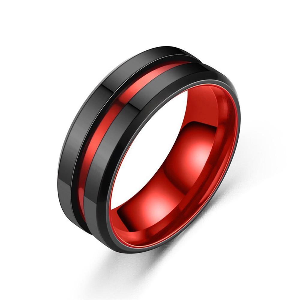 Classic Simple Men's Ring Black Stainless Steel Rotatable - soufeelmy