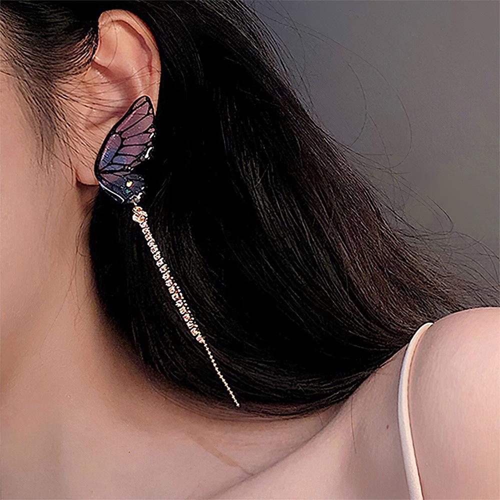 Acrylic Butterfly Statement Drop Earrings - soufeelmy