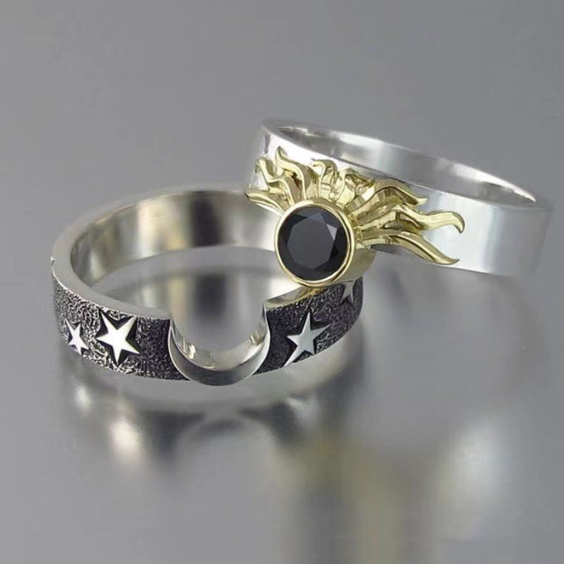 Sun and Moon Matching Rings Couples Ring Jewelry Gift for Lovers - soufeelmy