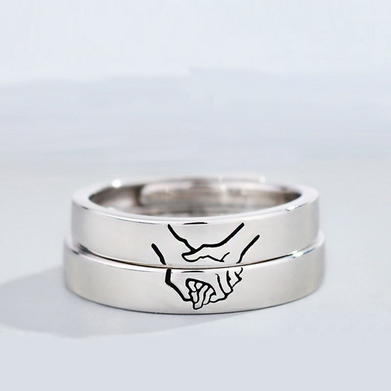 Matching Promise Couple Rings Adjustable Ring for Women Men Lovers Jewelry - soufeelmy