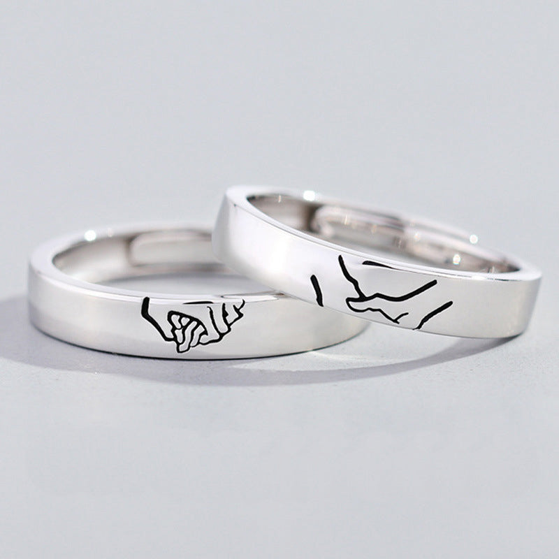 Matching Promise Couple Rings Adjustable Ring for Women Men Lovers Jewelry - soufeelmy