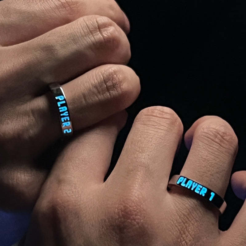 Matching Promise Rings Couple Adjustable Ring Shine Ring Jewelry Gift for Lovers - soufeelmy