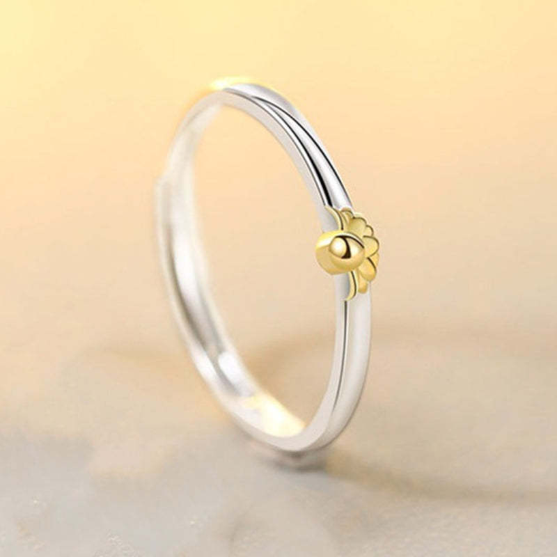 Sunflower Matching Promise Rings Couple Adjustable Ring Jewelry Gift for Lovers - soufeelmy