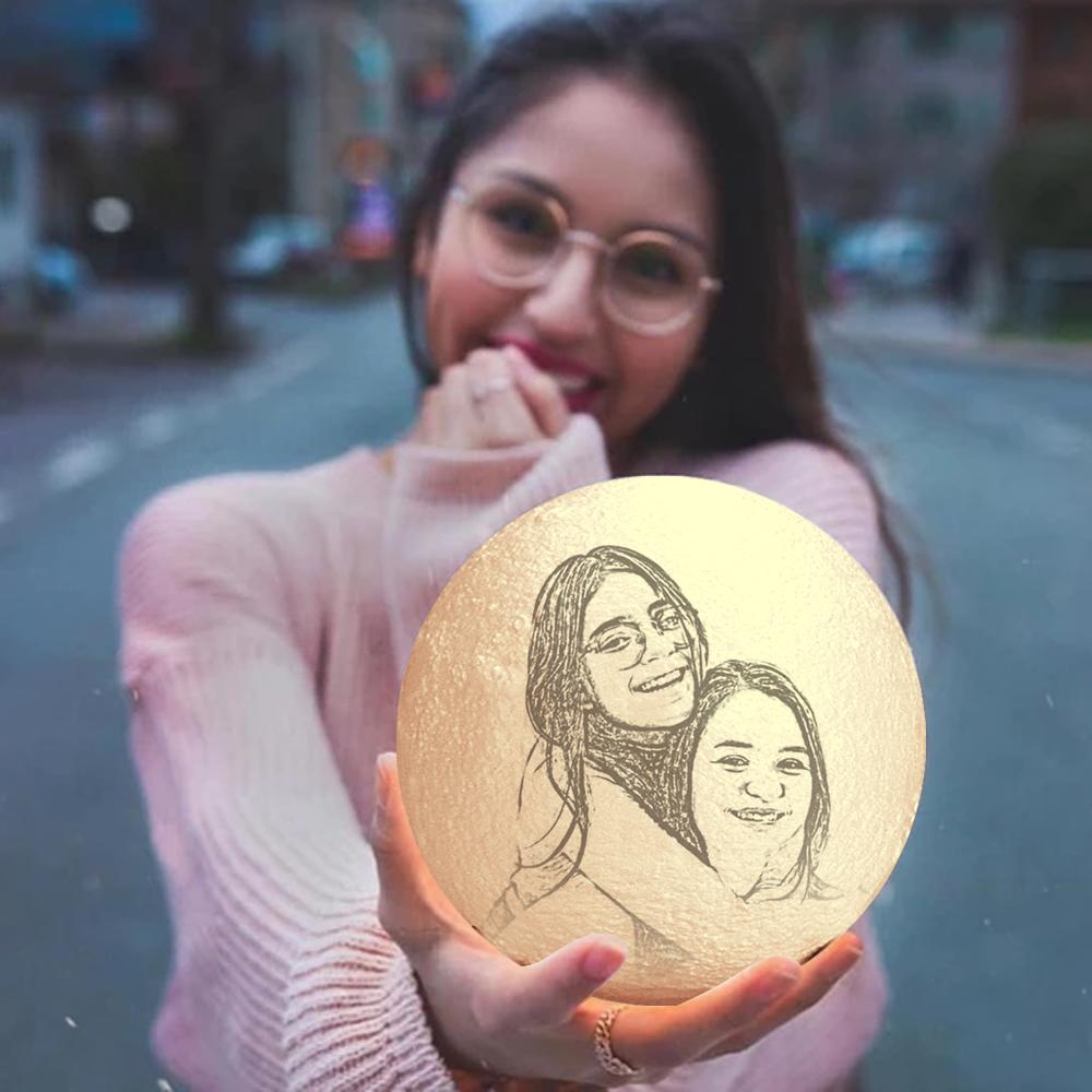 Photo Moon Lamp, Custom 3D Photo Light - Remote Control 16 Colors