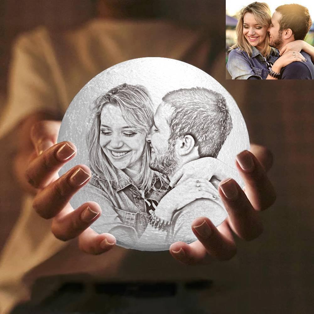 Photo Moon Lamp, Custom 3D Photo Light, Lamp Moon - Touch Two Colors 15cm - soufeelmy
