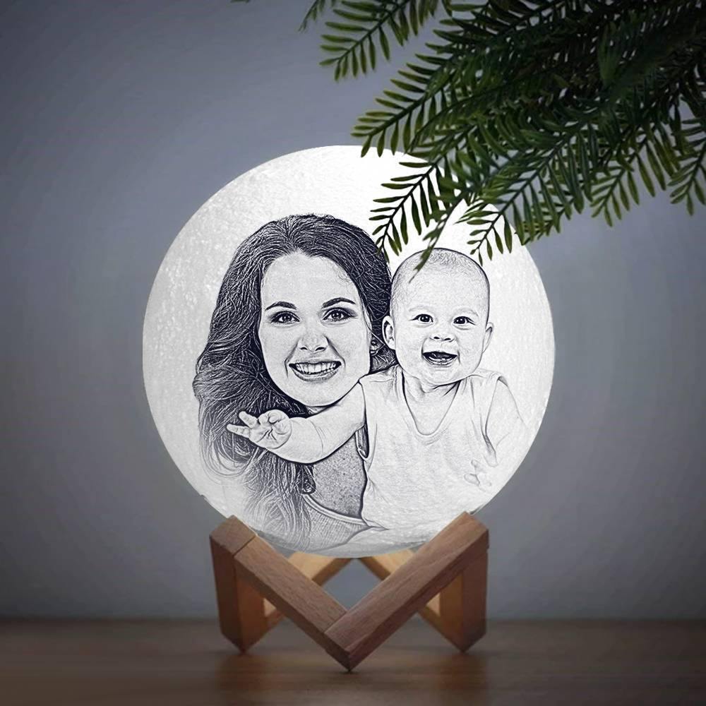 Photo Moon Lamp, Custom 3D Photo Light, For Mom - Touch Two Colors??10-20cm?ê? - soufeelmy
