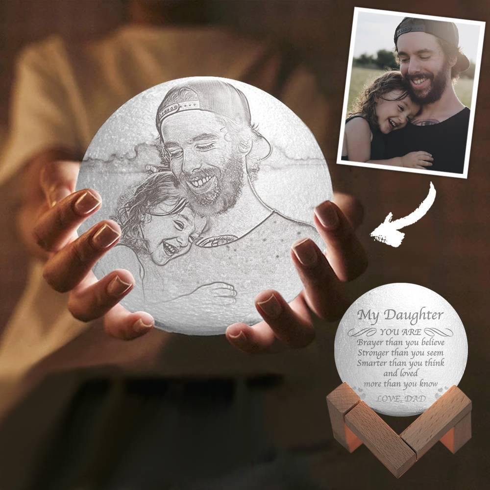 Photo Moon Lamp, Custom 3D Photo Light, Lamp Moon - Touch Two Colors15cm-20cm Available - soufeelmy