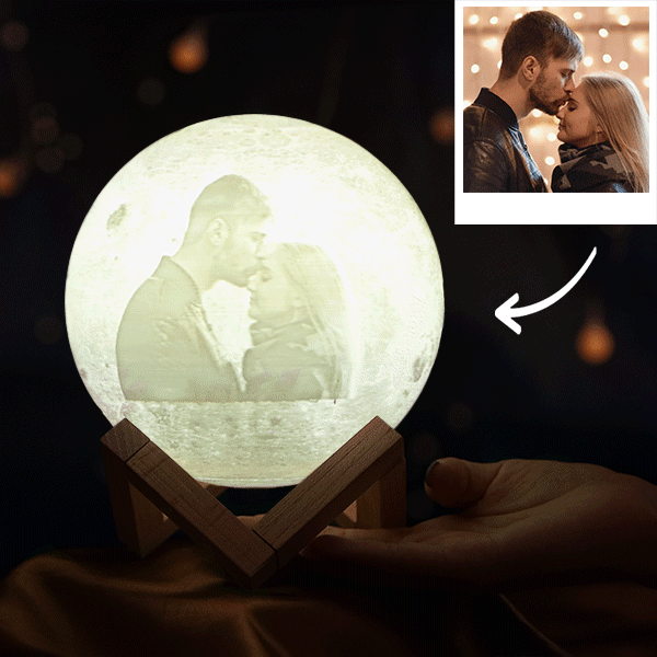Photo Moon Lamp, Custom 3D Photo Light, Creative Gift - Tap Three Colors 10cm-20cm Available - soufeelmy
