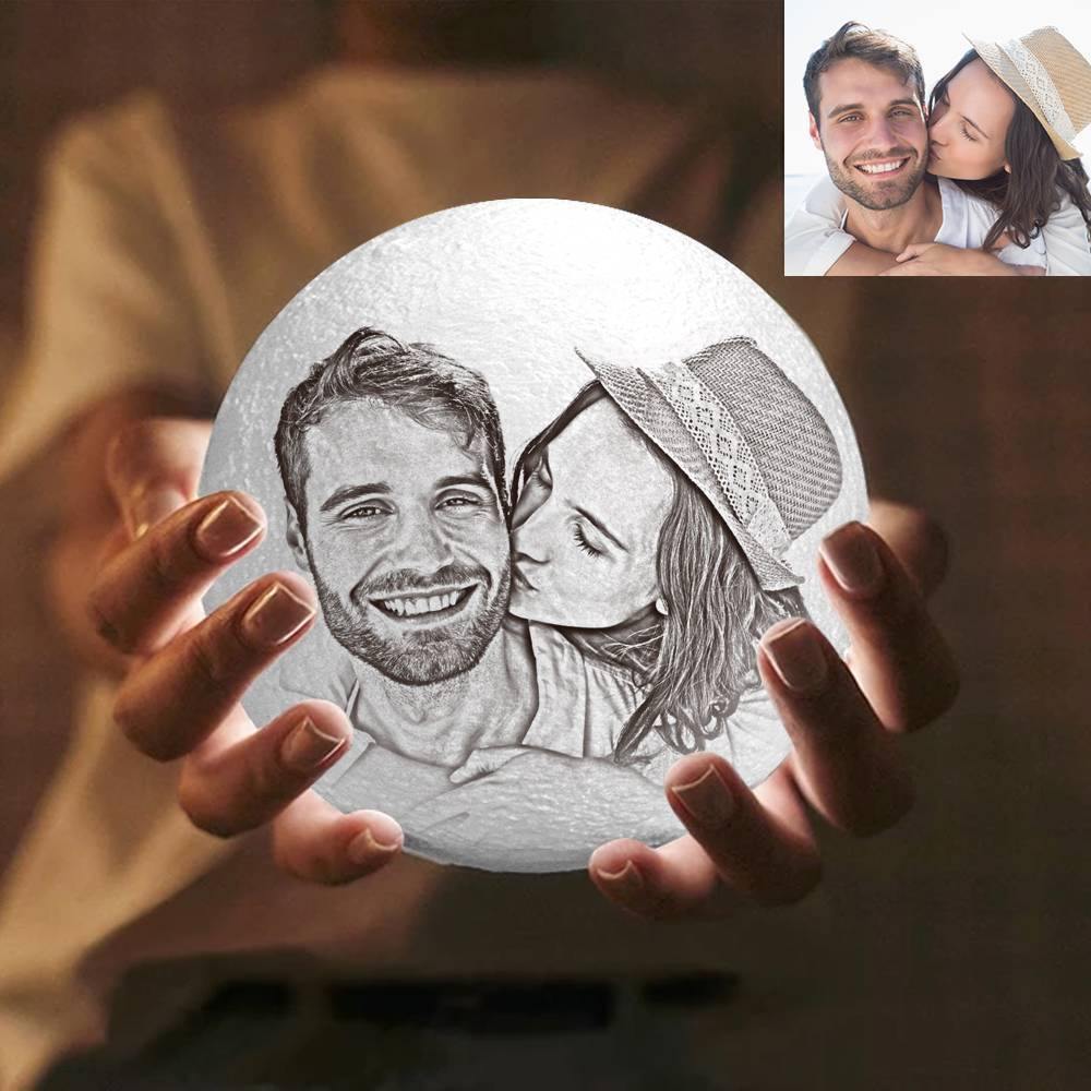 Photo Moon Lamp, Custom 3D Photo Light - Remote Control Sixteen Colors 15cm - soufeelmy