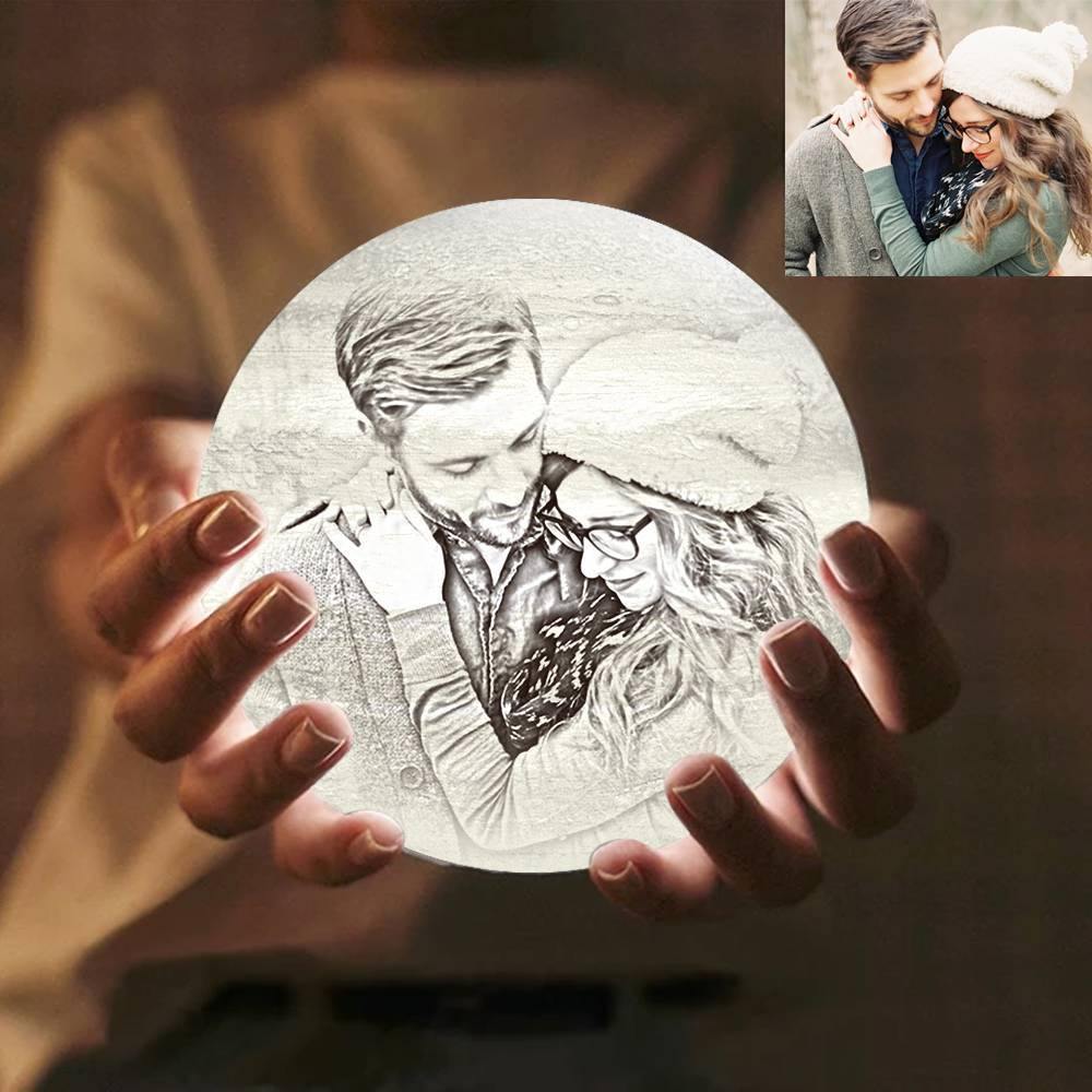 Magic 3D Printing Jupiter Light Photo Engraved, Lamp Jupiter - Touch Two Colors (10-20cm) - soufeelmy