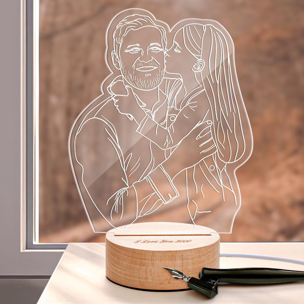 Custom 3D Photo Lamp Led for Bedroom Personalized Night Light Gift for Father I Love You 3000 - soufeelmy