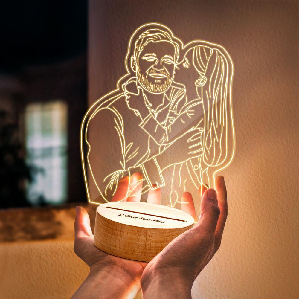 Custom 3D Photo Lamp Led for Bedroom Personalized Night Light Gift for Father I Love You 3000 - soufeelmy