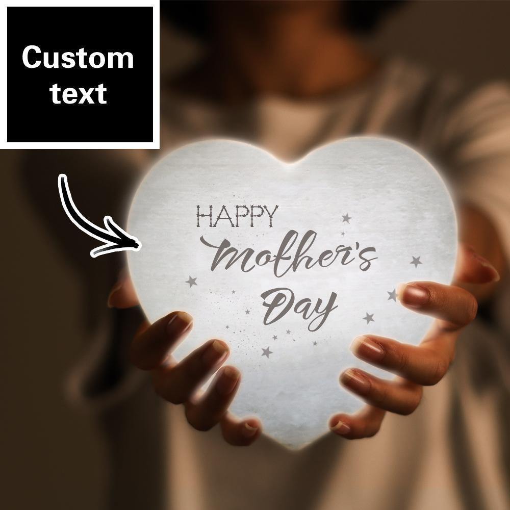 Engraved Moon Lamp Custom 3D Lamp Moon Heart Shape for Mother - Touch Three Colors 4.72inch 5.9inch Available - soufeelmy