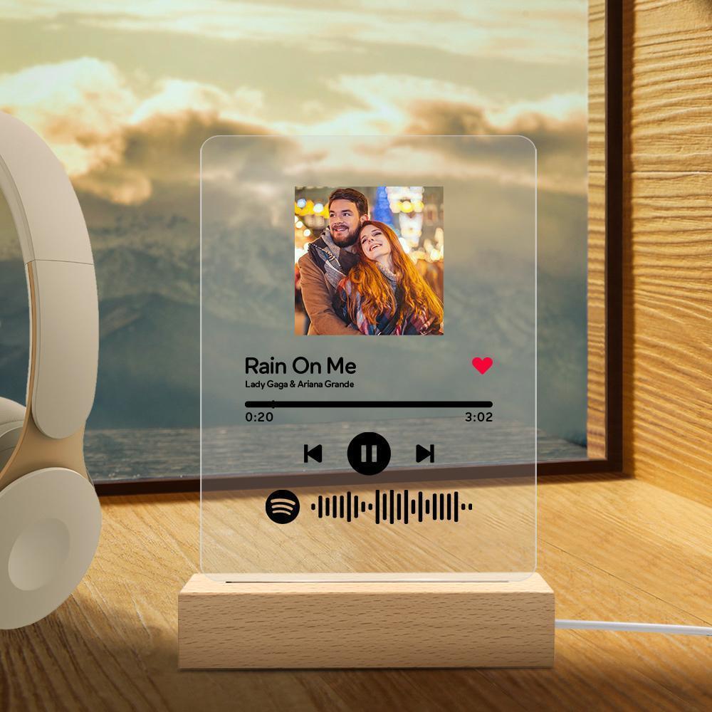 Scannable Spotify Code Plaque Keychain Music and Photo Acrylic Souvenirs For Father - soufeelmy