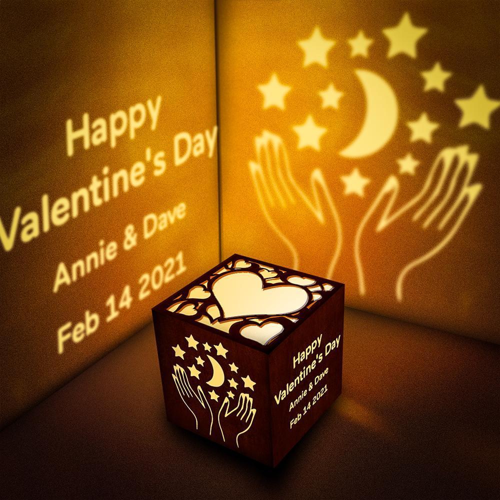 Custom Engraved Night Light Projector Lights for Bed Gifts for Couple