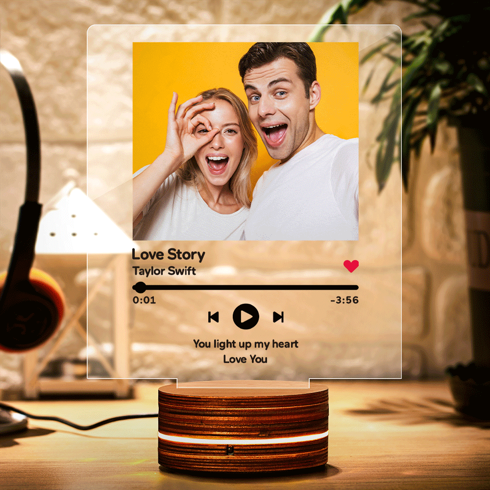 Custom Scannable Spotify Code Night Light Personalized Gift for Her - soufeelmy
