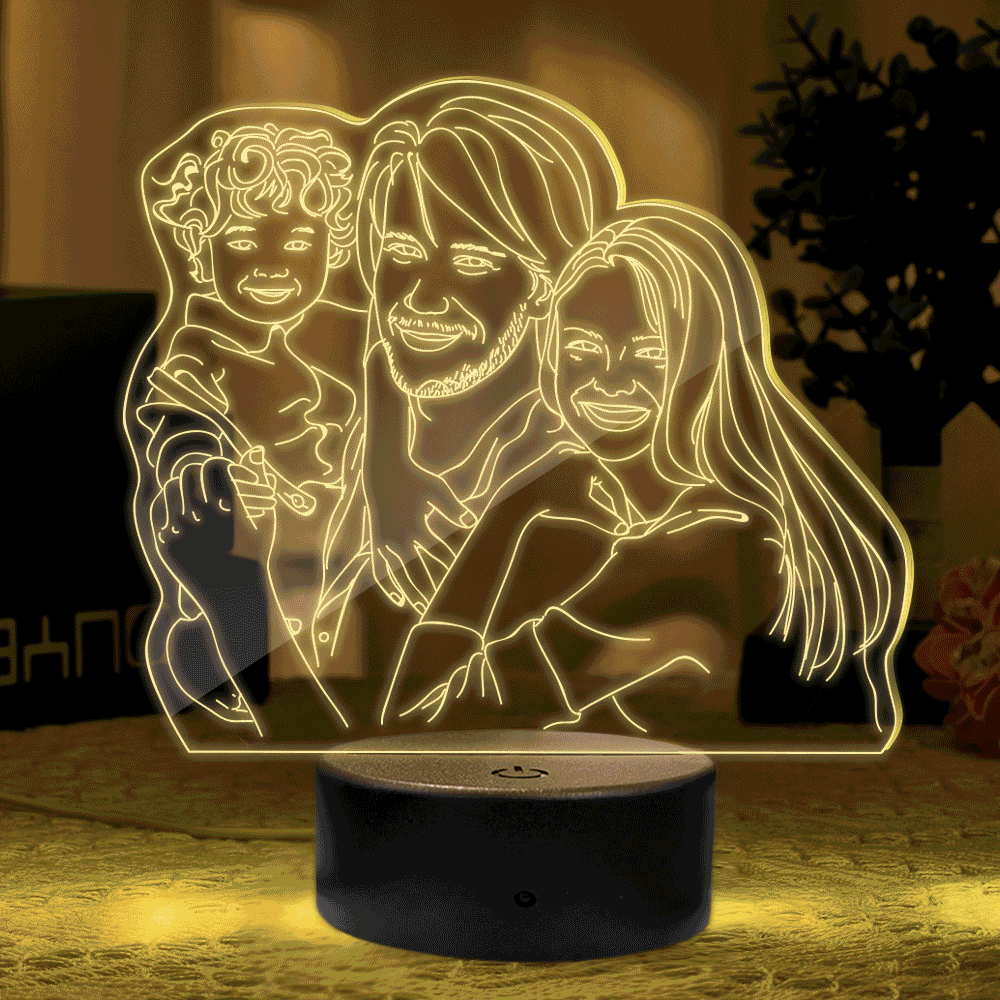 Custom 3D Photo Lamp Led Personalized Colorful Night Light Gift for Family - 