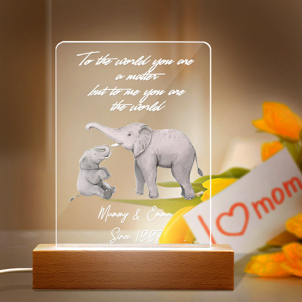 Custom Name Acrylic Lovely Night Lamp Gift for Mom - 