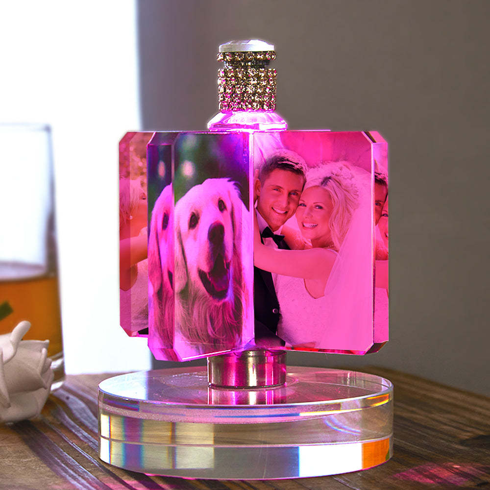 Custom Photo Windmill Crystal Lamp Decoration Photo Night Light Gift for Lover - soufeelmy