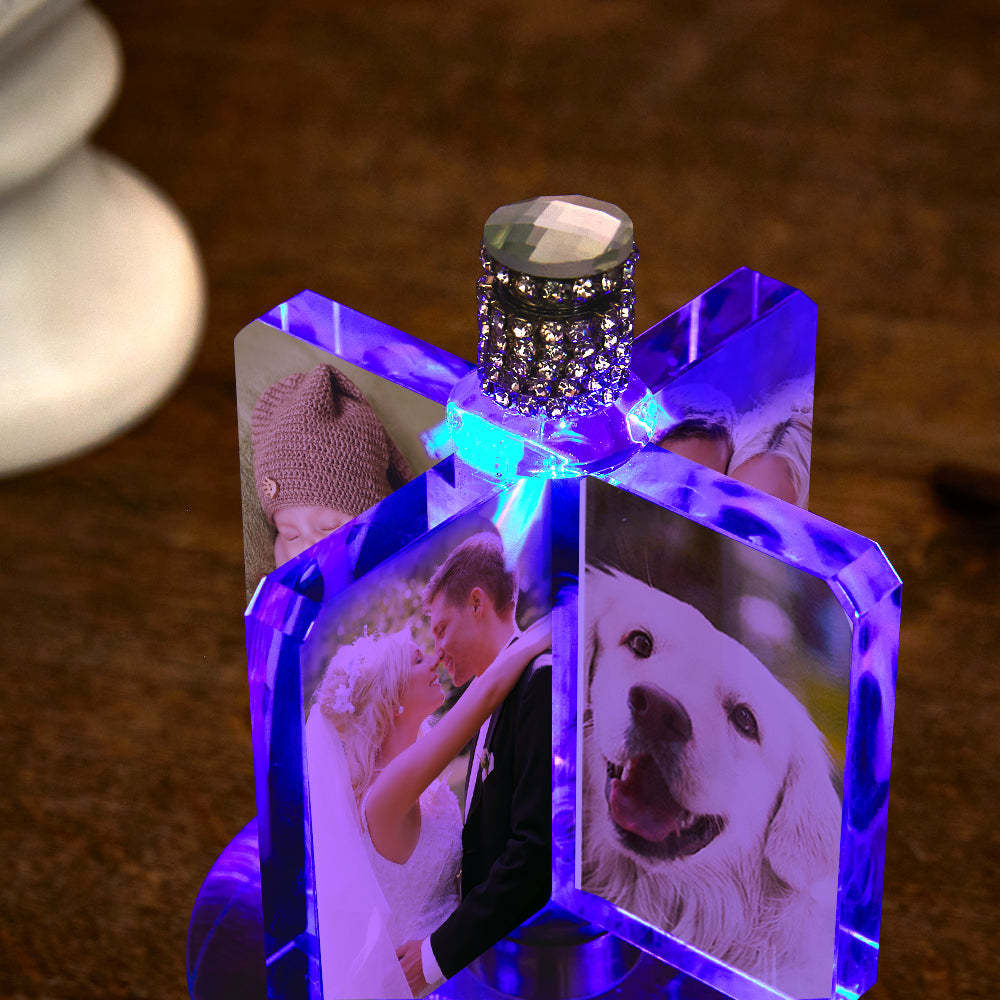 Custom Photo Windmill Crystal Lamp Decoration Photo Night Light Gift for Lover - soufeelmy