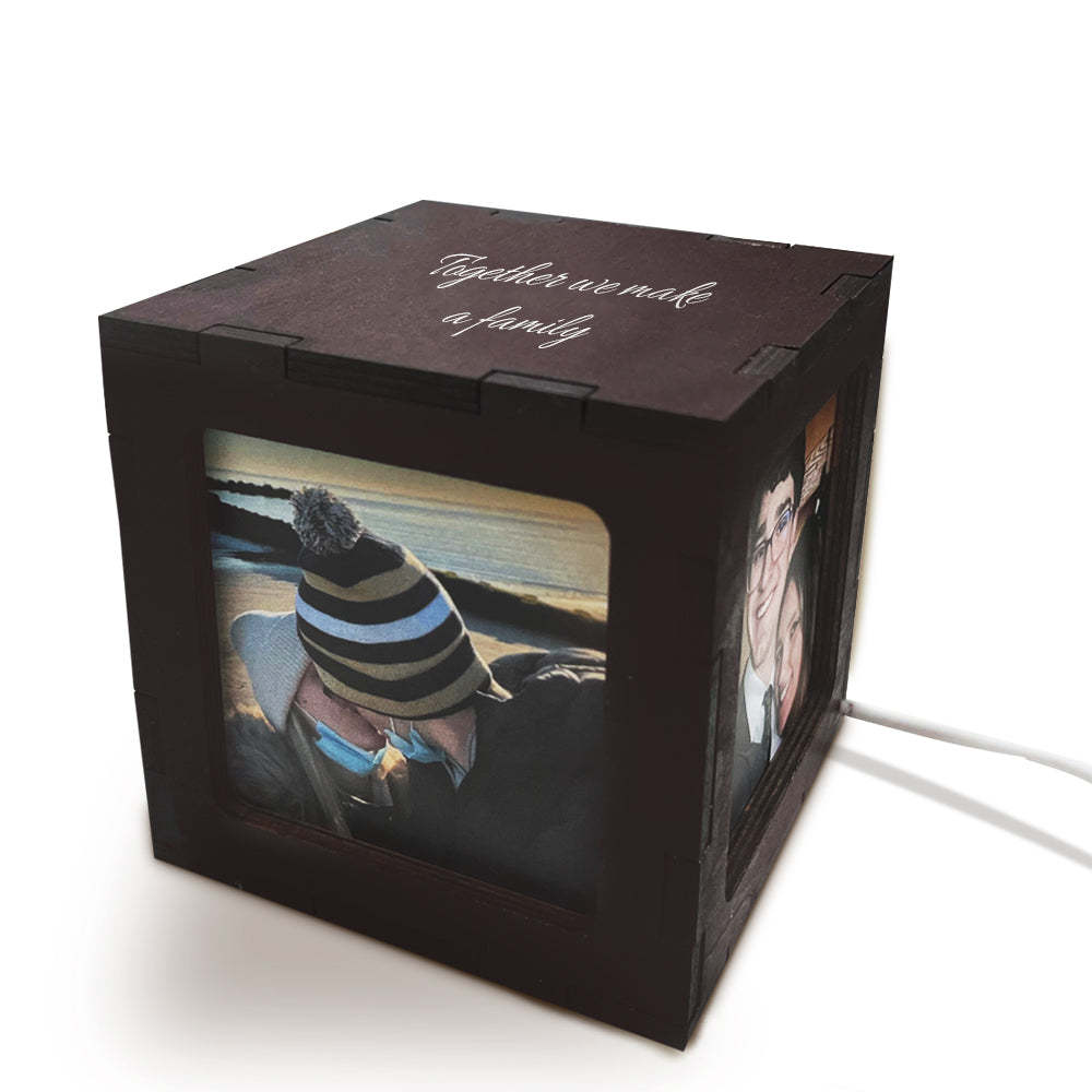 Custom Photo Cube Box Light Personalized Wooden Photo Frame Night Light Gift - soufeelmy
