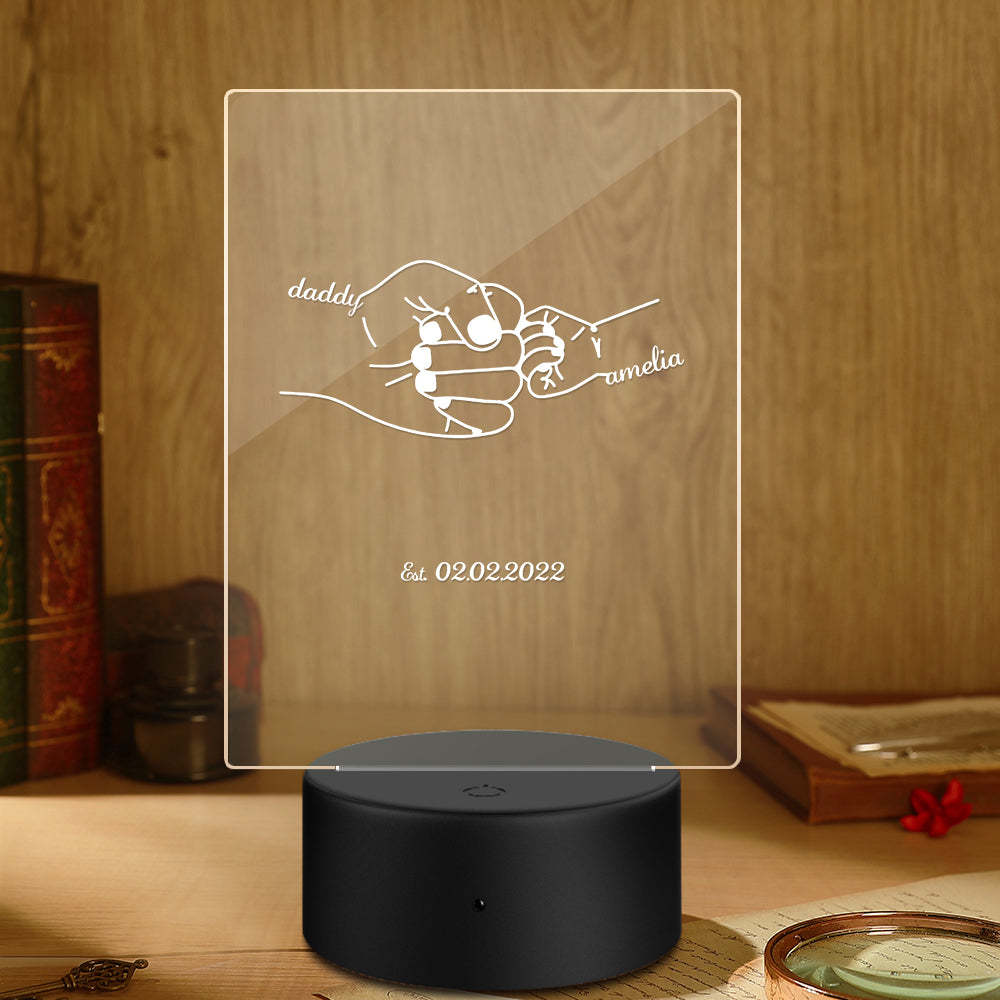 Custom Name and Date Father's Day Gift Night Light for Dad - soufeelmy