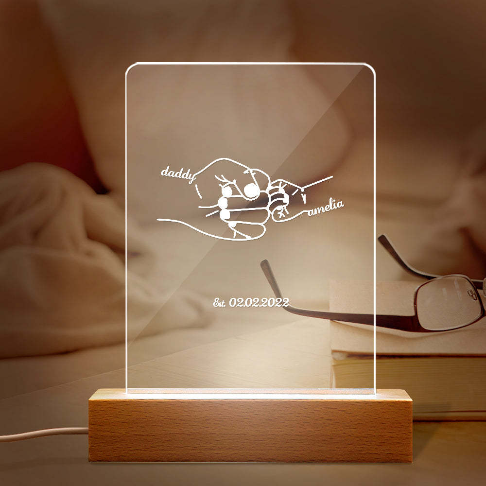 Custom Name and Date Father's Day Gift Night Light for Dad - soufeelmy