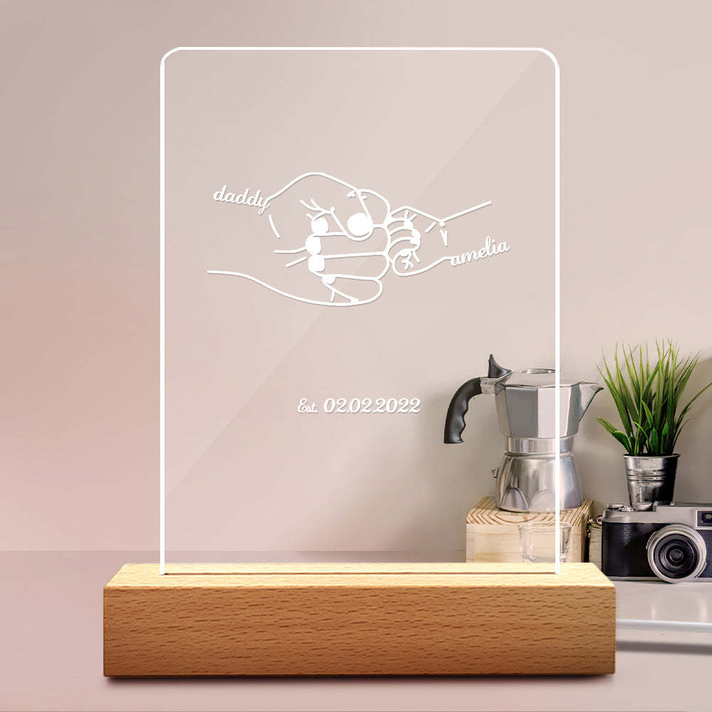 Custom Name and Date Father's Day Gift Night Light for Dad - soufeelmy